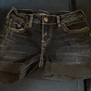 Silver jean shorts